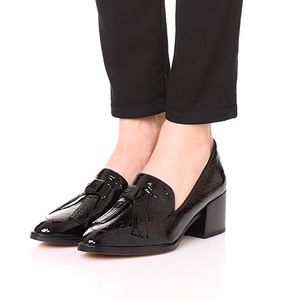 Rebecca Minkoff Edie Tassel Heel- Black Patent - size 8